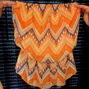 Strapless Patterned Top